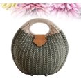 thumbnail image 5 of Bolso de mimbre Bolso de almacenamiento con forma de concha de paja de moda para mujer Mujer Dama (. Afortunado Sencillez, 5 of 5