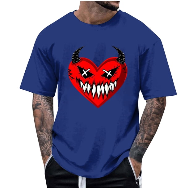 Blusas y camisas de manga corta y cuello redondo para hombre. Blusas/camisetas de manga corta con cuello redondo y estampado de Halloween para hombre. Blusa para hombre.