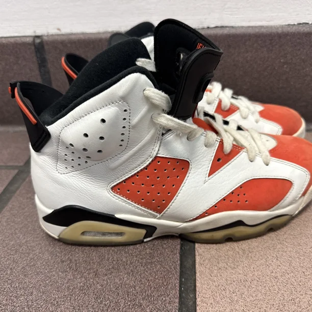 Ni - ke Jordan 6 Mens size 9 shoes white orange Gatorade/Miami Color basketball sneakers