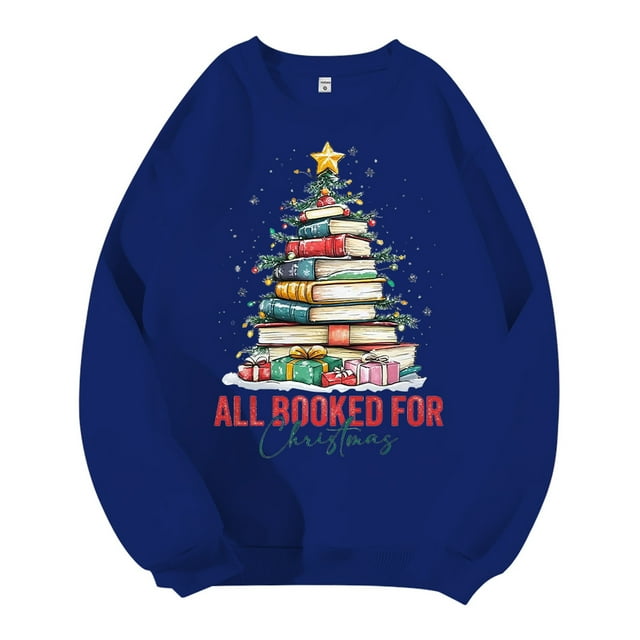 Mens Christmas Fall Plus Hoodless Pullovers Fashion Sweatshirts Holiday Logo Print Clothing Tops