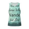 thumbnail image 4 of Easygdp Not All Those Who Wander Are Lost1 Men's Tank Top, Sleeveless Muscle T Shirts, Breathable, Quick-Dry, Loose for Gym, Running, Fitness - X-Large, 4 of 9
