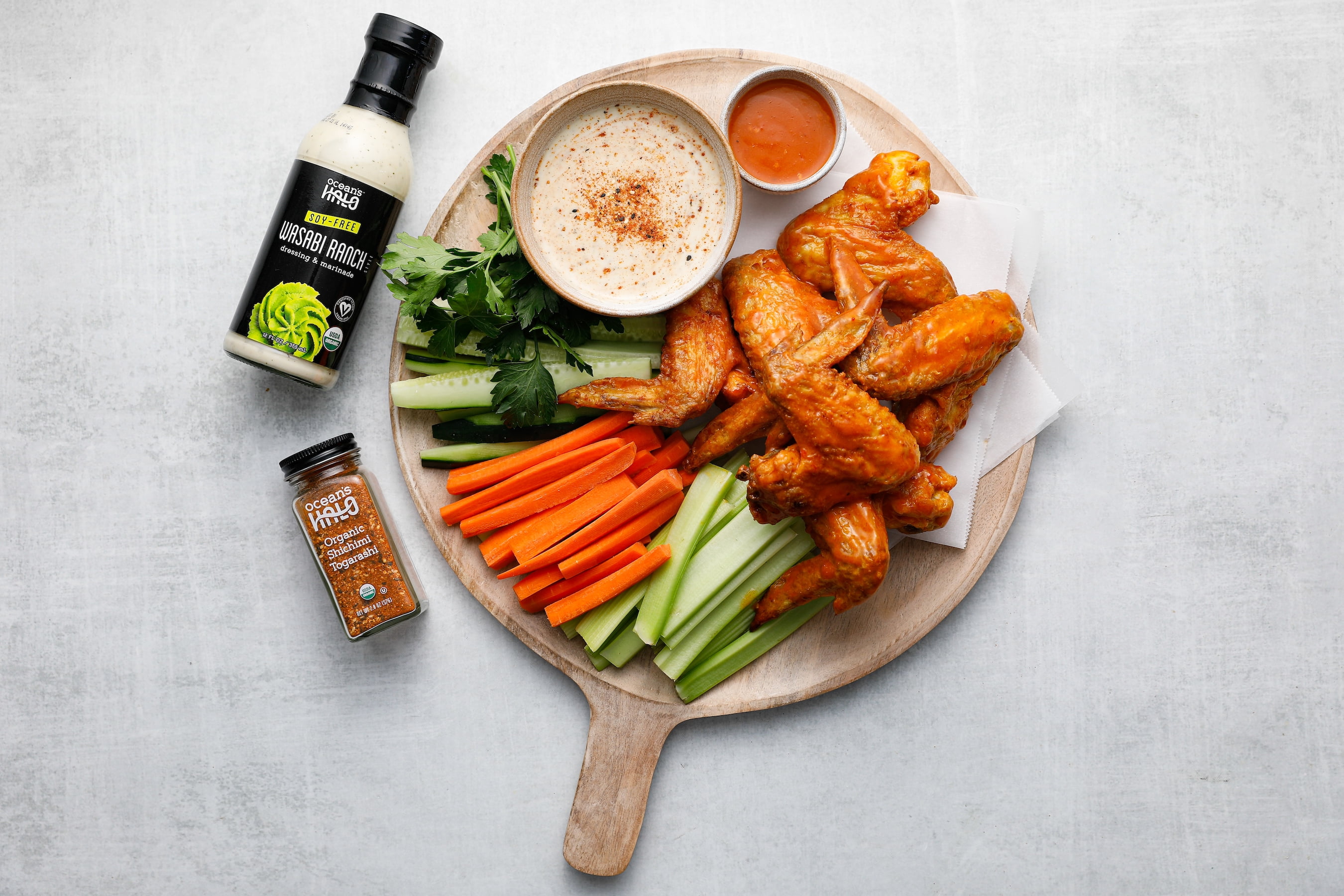 Vinaigrette épicée ranch au wasabi, bio, vegan, 355 mL Ocean's Halo, vinaigrette épicée ranch au wasabi