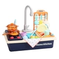 thumbnail image 2 of , fregadero, juguetes para niños , lavavajillas eléctrico corriente, sistema agua automático, corte de , Azul 28pcs Azul 28 piezas, 2 of 7