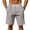 Gray #025, variant on Men's Striped Linen Shorts Casual Elastic Waist Drawstring Pants Summer Lightweight Beach Shorts with Pockets, M