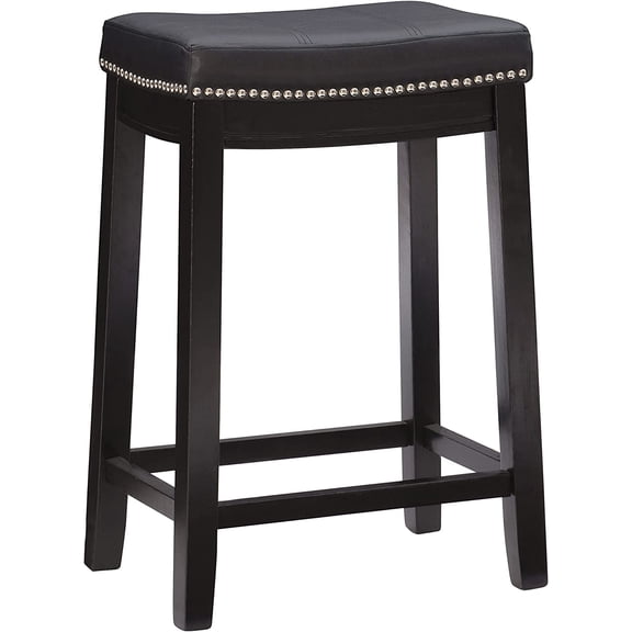 HJTER Claridge Counter Stool, Black, 26" x 18" x 12.75"