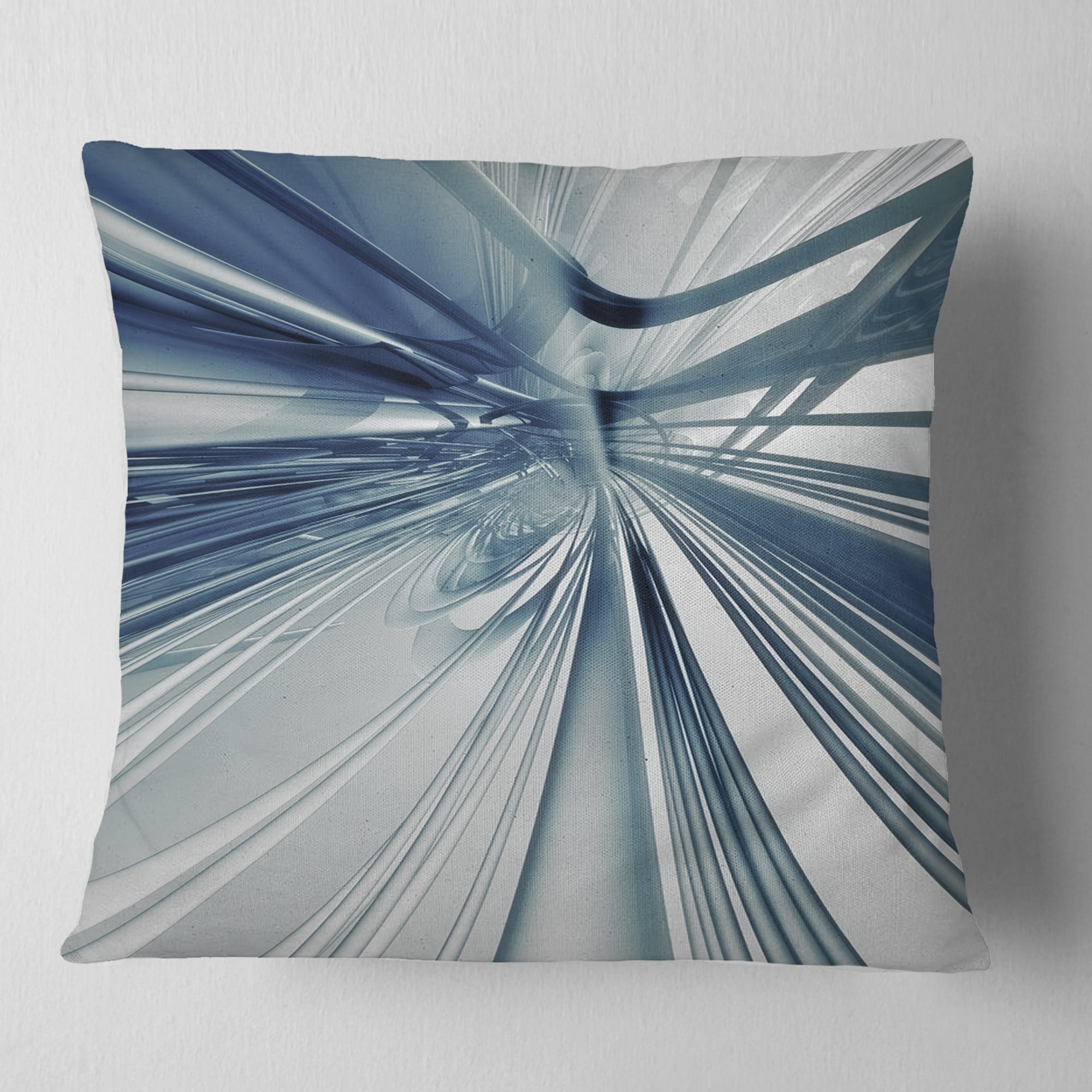 Designart Blue 3D Textured Art - Abstract Throw Pillow - 16x16
