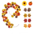 thumbnail image 2 of Fufafayo 3Pcs Thanksgiving Decor Artificial Maple Leaves Pumpkins Sunflowers Vines, Fall Autumn Hanging Garland for Home Mantel Fireplace, Thanksgiving Grapevine Swag for Party Table Centerpiece, 2 of 9
