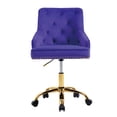 thumbnail image 5 of Velvet Vanity Chair Modern Mid-Back Tufted Button Computer Desk Chair, Swivel Height-Adjustable Accent Home Office Chair., 5 of 8