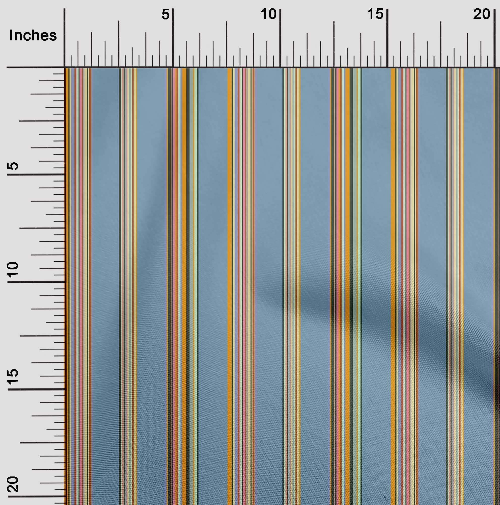 oneOone Cotton Flex Fabric Multicolor Stripe Print Fabric BTY 40 Inch Wide