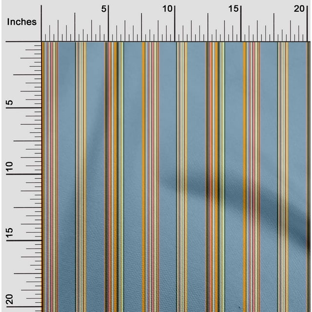 oneOone Silk Tabby Fabric Multicolor Stripe Print Fabric By The Yard 42 Inch Wide