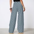 thumbnail image 3 of Women's Polka Dots Straight Leg Jeans Vintage Denim Pants Color Light Blue Size S, 3 of 4