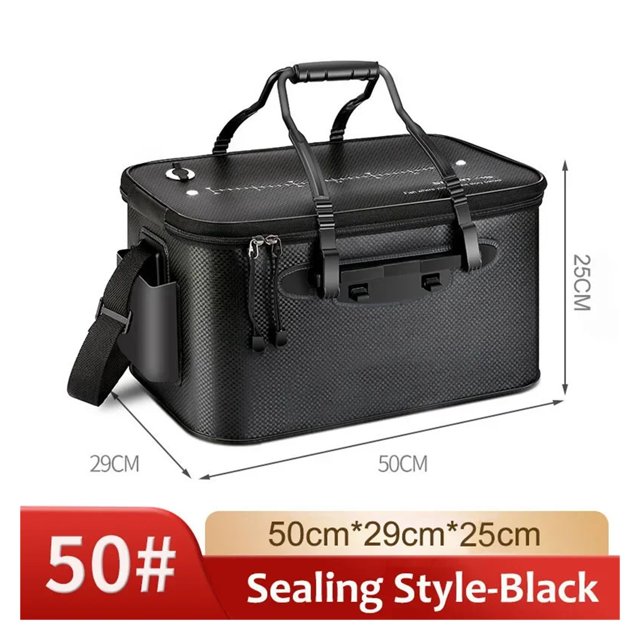 Fishing Tools Foldable Live Fish Bucket EVA Sealing Waterproof Fish Bag Outdoor Angling Fishing Tank ,Versatile Storage