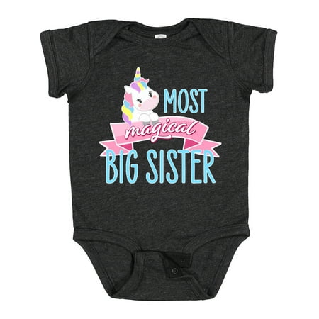 

Inktastic Most Magical Big Sister- cute unicorn Girls Baby Bodysuit
