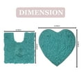 thumbnail image 3 of Home Weavers Bell Flower Collection 100% Cotton Non-Slip Bathroom Rug Set Machine Washable Heart Shape Bath Rug-25"x25", U Shaped Contour- 20"x20", Turquoise Color 2 Piece Bath Rug set, 3 of 8