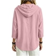 thumbnail image 5 of GUACER Women's Hooded Button-Down Tops, Casual Lightweight Cotton-Blend Long Sleeve Collared Shirts, 5 of 5