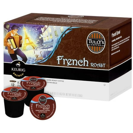 Tullys Coffee Dark Roast, French Roast, 12 ct K, Cups for Keurig Brewers 