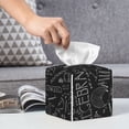 thumbnail image 6 of Sikiie Black Scientific Leather Tissue Box Cover Square, tissue box holder, Tissue Box with Bottom Belt-5.2”x5.2”x5.2”, 6 of 7