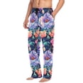 thumbnail image 2 of FORMRS Mens Pajama Pants with Pockets Cotton Sleepwear Lounge Bottoms Sizes S-2XL, Puprle Ethereal Floral Harmony, 2 of 7