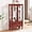 Cherry, variant on Vintage Lighted Curio Storage Cabinet with Mirrored Back & Tempered Glass Doors, 3 Tier Storage Display Cabinet Adjustable Shelves Home Office Showcase,Brown