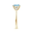 thumbnail image 3 of ANGARA Natural Round 1.6 ct Aquamarine Engagement Ring with Diamonds in 14K Yellow Gold for Women (Size-8mm) | March Birthstone, Anniversary, Jewelry Gift for Women | Natural Aquamarine Ring, 3 of 9