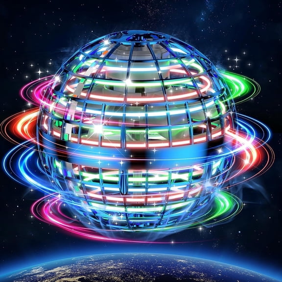 Flying Orb Ball Toy, Galaxy Cosmic Fly Ball, Magic Hand Controlled Mini Galactic Hover Ball, Cosmic Globe, Fly Fidget Spinner, Cool Outdoor Toy for 6 7 8 9 10  Year Old Boys Girls, 2pcs