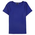 thumbnail image 1 of Karen Scott T-Shirt Basique Uni pour Femmes, Bleu, Grande Taille, 1X, 1 of 2