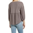 thumbnail image 2 of LUCKY BRAND Womens Gray Textured Relaxed Fit 3/4 Sleeve V Neck Peplum Top M, 2 of 4