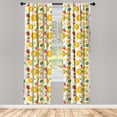 thumbnail image 5 of Ambesonne Fruits Window Curtains, Fresh Citrus Kiwi Lemon, Each 28" W x 84" L, Earth Yellow Lime Green, 5 of 5