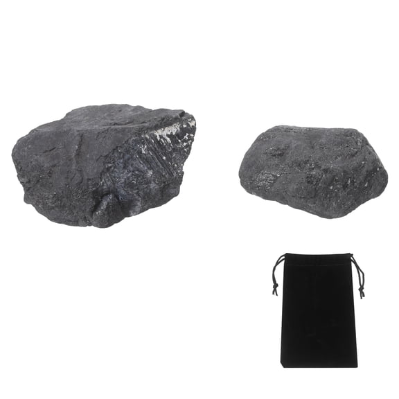 Uxcell 100g Black Tourmaline Rough Crystals, Crystal Rocks Stone Real Raw Gemstones with Velvet Bag for Vase Filler Landscape Bottom Decoration Home Collection Decor DIY Project