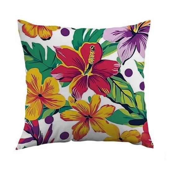 Orangide Summer Waterproof Pillow Cover, Outdoor Garden Cushion Cover for Sofa Chair - Bright Floral Decor, 18x18 Inch for Patio Furniture