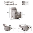 thumbnail image 3 of Extra Wide Oversized Swivel Rocker Recliner with Massage, Heat, and Adjustable Headrest, Light Grey, 3 of 8