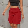 thumbnail image 3 of yillto Women's Cargo Shorts with 6 Pockets Elastic Waist Knee Length Long Hiking Summer Baggy Casual Shorts, 3 of 7
