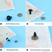 Yirtree 100pcs Plastic Safety Eyes Craft Doll Eyes, Black Safety Eyes for Amigurumi, Puppet, Plush Animal and Teddy Bear