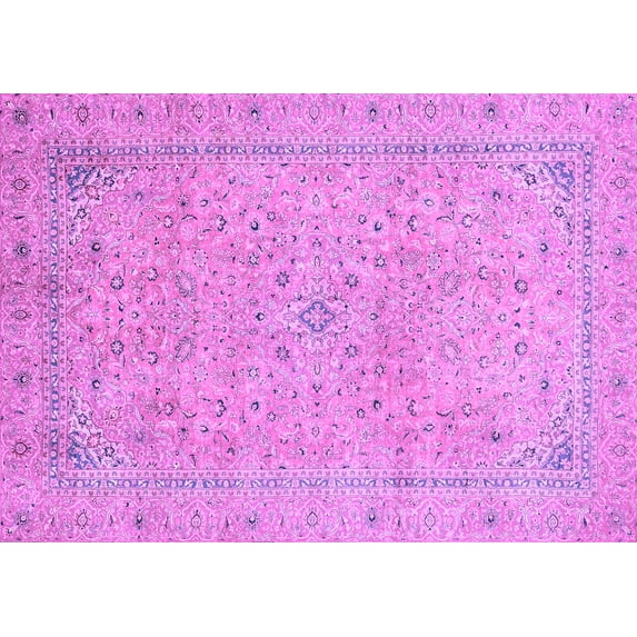 Ahgly Company Indoor Rectangle Abstract Purple Modern Area Rugs, 5' x 8'
