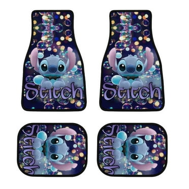 Stitch Cartoon Character Car Floor Mats 4 Piece Set Auto Floor Carpet Decoration Non Slip Floor Foot Mat Universal Floor Liner Car Accessories Automotive Protection,Cars,Trucks,and SUVs