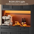 thumbnail image 5 of FANRAL 70” Tall Pantry Cabinet with Charging Station & LED Light,Wide Fluted Kitchen Hutch with Microwave Stand,Drawers & Adjustable Shelves for Dining Room Kitchen,Black Pantry Cabinet, 5 of 7