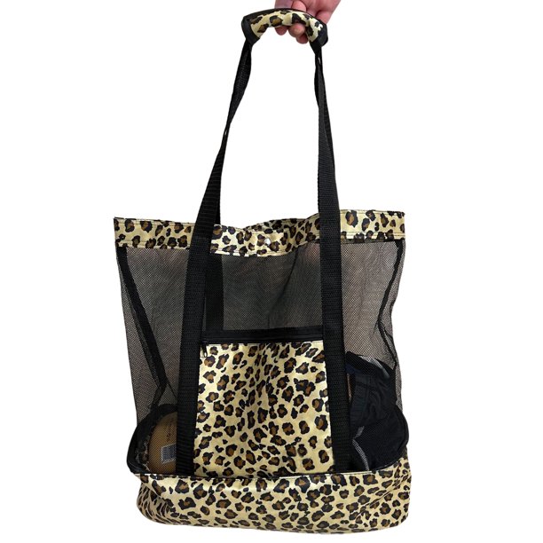 Lumento Women Beach Bags Mesh Tote Bag Cooler Handbag Satchel Storage Travel Purse