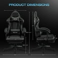 thumbnail image 3 of JONPONY Big and Tall 400lbs Gaming Chair with Bluetooth Speakers Gamer Chair with Footrest Game Chair with Lumbar Support and 360-Swivel Seat and Headrest for Adults, Black, 3 of 13