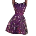 thumbnail image 1 of Gibobby Vestido Mujer Casual de Playa Verano Camiseta sin mangas de verano informal para mujer, sin mangas, hasta la rodilla, con estampado mini, vestido sin ma(Morado,XL), 1 of 4