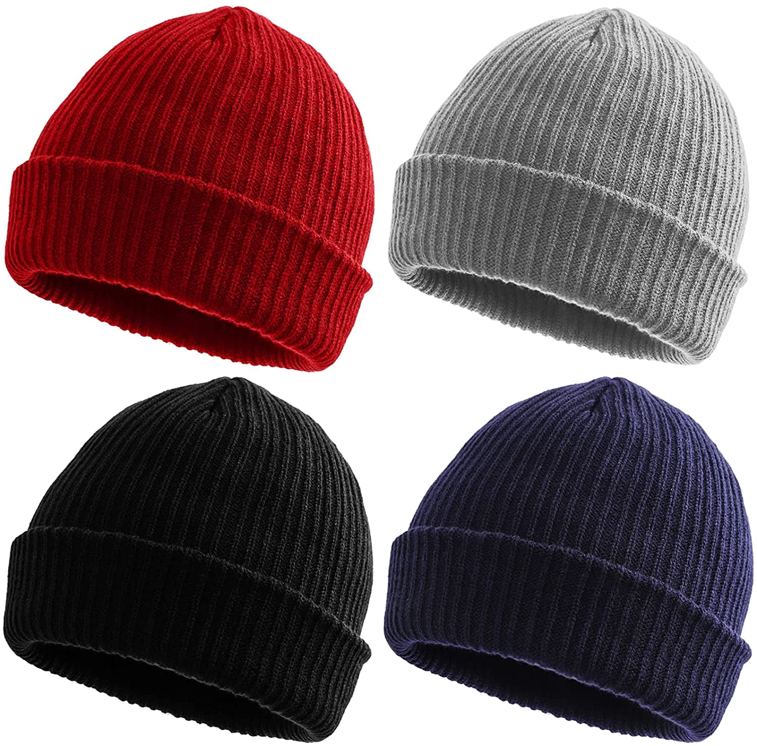 4 Pack Beanie Hats Head Warmer for Men 