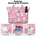thumbnail image 2 of Tote Bag for Women - Pastel Halloween Ghost Pattern Shoulder Bag - Large Utility Work Duffle Bag with Zipper Handbag for Travel, Work, Sprots, 2 of 5
