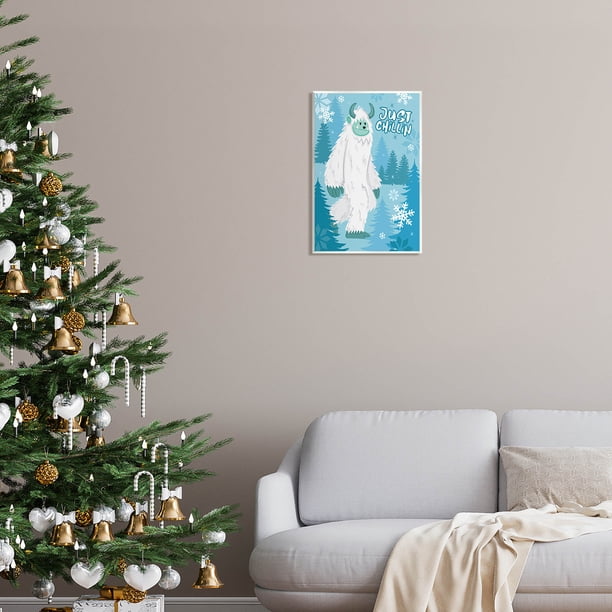 Just Chillin Funny Winter Yeti Holiday Graphic Art Unframed Art