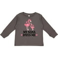 thumbnail image 3 of Inktastic Nana Loves Me Girl Flamingo Girls Long Sleeve Toddler T-Shirt, 3 of 5