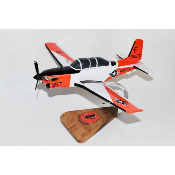 Beechcraft® T-34C TurboMentor, VT-2 Doerbird (Navy), 16" Mahogany Scale Model