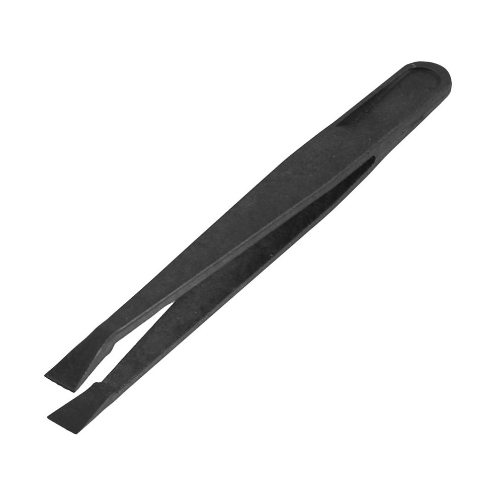 Black Plastic AntiStatic Flat Tip Tweezers Repair Tool