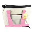 thumbnail image 6 of Reusable Grocery Bag - Ultra Chic Cooler Bag - 600D Polycanvas, Large Cargo Area, Cooler Pouch, Zipper, 15" - White/Pink., 6 of 6