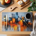 thumbnail image 2 of Blue Burnt Orange Placemats Set of 8,Cotton Linen Fabric Place Mats,Modern Oil Painting Geometric Abstract Washable Decorative Table Mats Protector for Home Kitchen Dining Wedding Party Coffee Tables, 2 of 9
