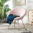 thumbnail image 5 of Duhome Faux Fur Accent Chairs Velvet Vanity Chair Makeup Chair for Living Room Bedroom, Pink, 5 of 7