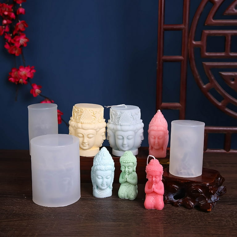 Candle Molds 3D Buddha Silicone Soap Mold DIY Craft Handmade Candle Making  Molds