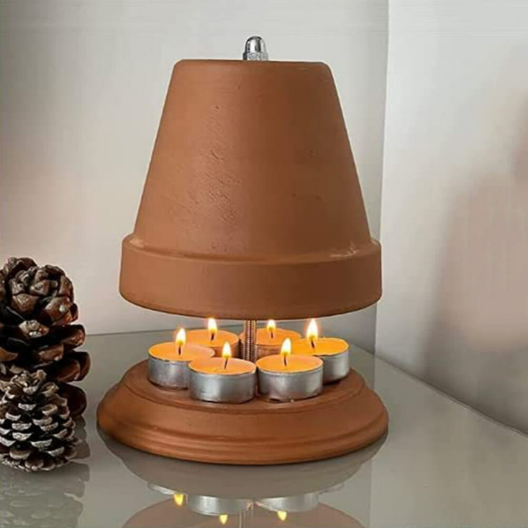 Ceramic Candle Heater & Teapot Warmer | Dual Layer Design | Uses 4-6 Tea  Light Candles | Portable Warmth Candle Heating Stove
